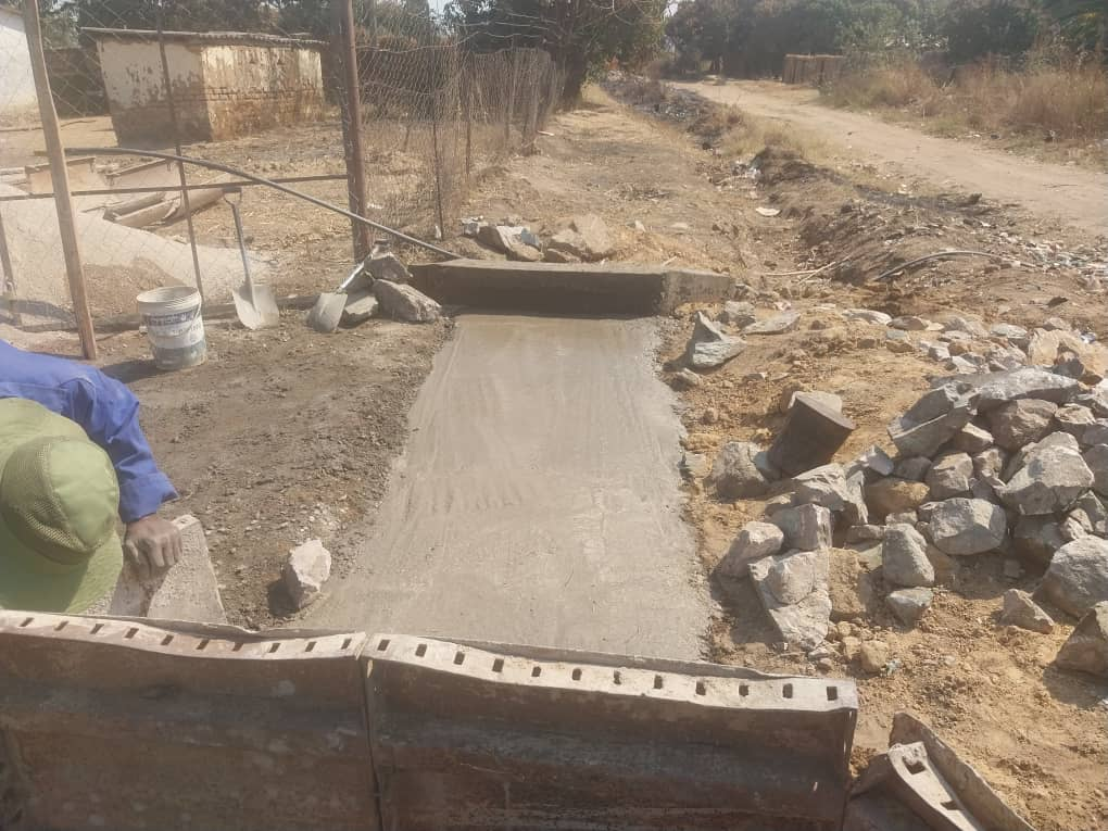 Culvert construction in progress